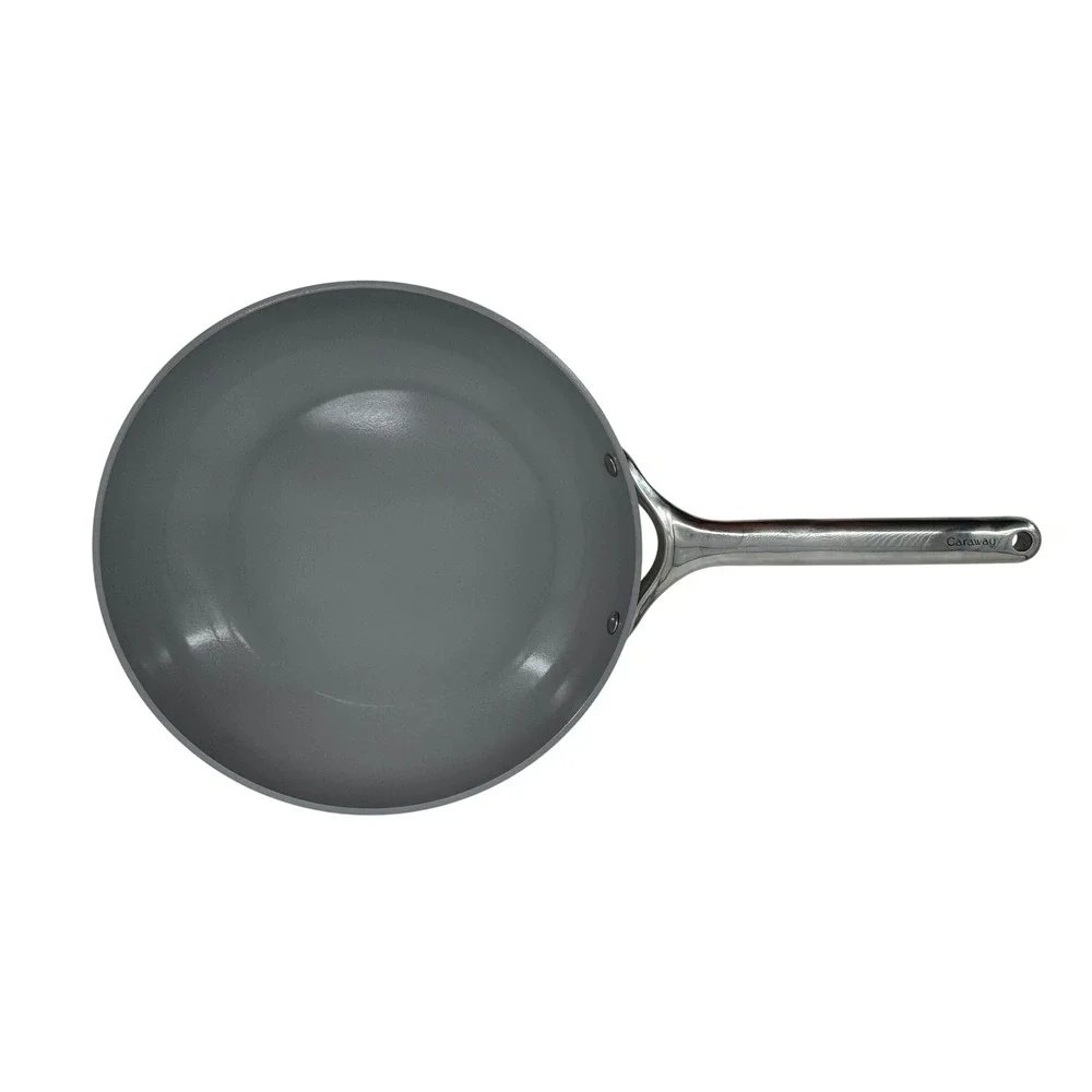 Caraway Ceramic Non-Stick Fry Pan 10.5 Inch Cream Grey Stainless Handle